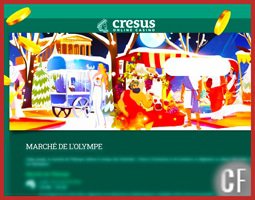 marché de l'olympe et bonus festifs sur cresus casino